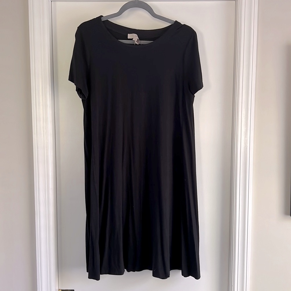 Ann Taylor Loft plain cotton black dress